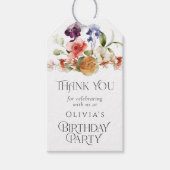 Elegant Fantasy Floral Birthday Thank You ギフトタグ (正面)