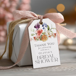 Elegant Fantasy Floral Bridal Shower ギフトタグ