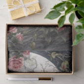 Elegant Fantasy Moon, Raven & Pink Rose Decoupage 薄葉紙 (ギフト)