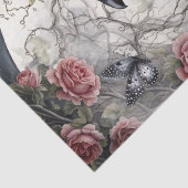 Elegant Fantasy Moon, Raven & Pink Rose Decoupage 薄葉紙 (詳細)