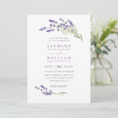 Elegant Farmhouse Lavender Rustic QR Code Wedding 招待状 (スタンド正面)
