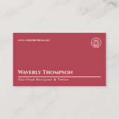 Elegant Fashion Tailor Designer Red Pink White  名刺 (裏面)