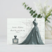 Elegant Fashion Thank You Card – Gown & Perfume  サンキューカード (スタンド正面)
