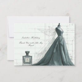 Elegant Fashion Thank You Card – Gown & Perfume  サンキューカード