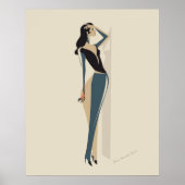 Elegant Fashion Woman Illustration – Minimalist  ポスター (正面)