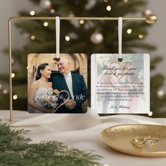 Elegant Father of the Bride Photo Memory Keepsake メタルオーナメント