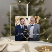 Elegant Father of the Groom Photo Memory Keepsake メタルオーナメント