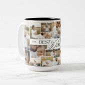 Elegant Fathers Day Best Dad Ever Photo Collage ツートーンマグカップ (正面左)