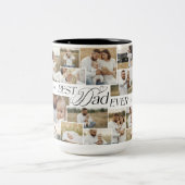 Elegant Fathers Day Best Dad Ever Photo Collage ツートーンマグカップ (中央)