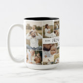 Elegant Fathers Day Best Dad Ever Photo Collage ツートーンマグカップ (左)
