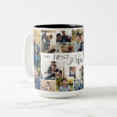 Elegant Fathers Day Best Papa Ever Photo Collage ツートーンマグカップ (正面左)