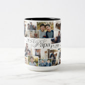 Elegant Fathers Day Best Papa Ever Photo Collage ツートーンマグカップ (中央)