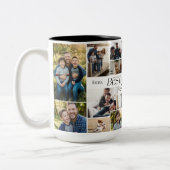 Elegant Fathers Day Best Papa Ever Photo Collage ツートーンマグカップ (左)
