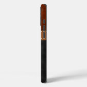 Elegant Faux Black Red Brown Leather Suede Print Case-Mate iPhoneケース (裏面 / 左)