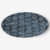 Elegant Faux Blue Foil Silver Christmas ペーパープレート (アングル)