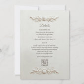 Elegant Faux Embossed Peonies Formal Wedding  招待状 (裏面)