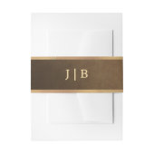 Elegant Faux Gold Border Wedding Monogram 招待状ベリーバンド (正面例)