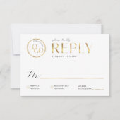 Elegant Faux Gold Company Logo Business Event 出欠カード (正面)