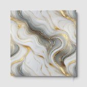 Elegant Faux Gold Grey White Marbled Wedding ゲストブック (裏面)