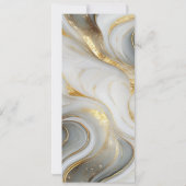 Elegant Faux Gold Grey White Marbled Wedding Menu 招待状 (裏面)