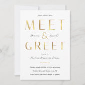 Elegant Faux Gold Meet & Greet Corporate Business 招待状 (正面)