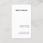 Elegant Faux Gold Scissors Comb Hairstylist 名刺 (裏面)