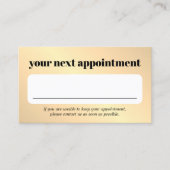 Elegant Faux Golden Bold Beauty Salon  予約カード (正面)