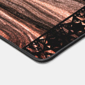 Elegant Faux Marble Black Ornate Trim デスクマット (コーナー)