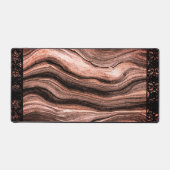 Elegant Faux Marble Black Ornate Trim デスクマット (正面)