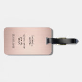 Elegant Faux Rose Golden Bold Monogram  ラゲッジタグ (裏面横)