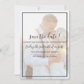 Elegant Faux Vellum Overlay Photo Wedding Save The セーブザデート (正面)