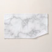 Elegant Faux White Marble バスタオルセット (ハンドタオル)