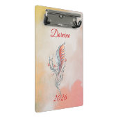 Elegant Feather Floral Watercolour mini clipboard  ミニクリップボード (アングル)