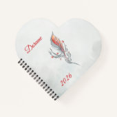 Elegant Feather Floral Watercolour  notebook  ノートブック (正面)