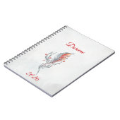 Elegant Feather Floral Watercolour  notebook  ノートブック (左側)
