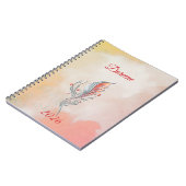 Elegant Feather Floral Watercolour  notebook  ノートブック (左側)
