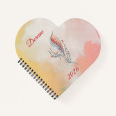 Elegant Feather Floral Watercolour notebook ノートブック (正面)