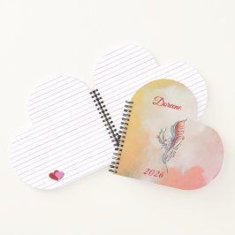 Elegant Feather Floral Watercolour  notebook  ノートブック