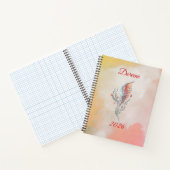 Elegant Feather Floral Watercolour Spiral Notebook ノートブック (内部)