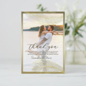 Elegant Feather Photo Thank You Card  Luxury Event サンキューカード (スタンド正面)