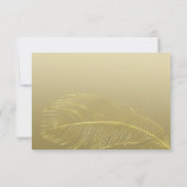 Elegant Feather Photo Thank You Card  Luxury Event サンキューカード (裏面)