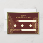Elegant Feather RSVP Card For Luxury Event (正面)