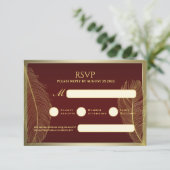 Elegant Feather RSVP Card For Luxury Event (スタンド正面)
