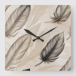 Elegant Feathers Clock スクエア壁時計