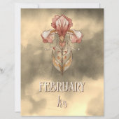 Elegant February Iris Art Nouveau Printable (正面)