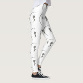 Elegant Female Silhouette Minimalist Crescent Art レギンス (右)