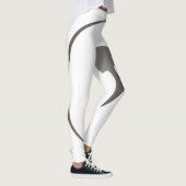 Elegant Female Silhouette Minimalist Crescent Art レギンス (右)