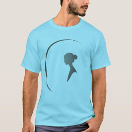 Elegant Female Silhouette Minimalist Crescent Art Tシャツ