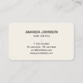 Elegant Feminine Monogram Initial Script Ivory  名刺 (裏面)