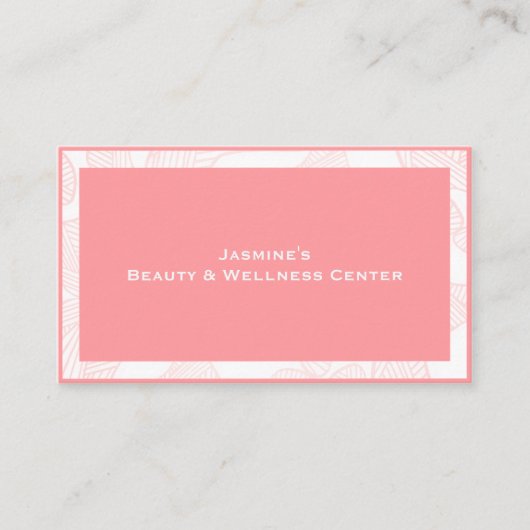Elegant Feminine Rose Pink Beauty Center Owner 名刺 (正面)
